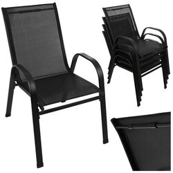 Gardlov set vrtnih stolica – 4 crne stolice za vrt, terasu i balkon, nosivost 150 kg Cene