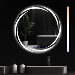 Nettlife kopalniško ogledalo z osvetlitvijo, okroglo LED ogledalo, IP44, 70 cm, z dotikom, (22149693) Cene