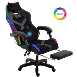 Trick gejmerska stolica sa rgb osvetljenjem i lumbalnim masažerom the magic, materijal štof + eko ( THE MAGIC ) Cene