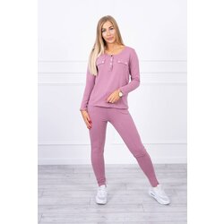 Kesi Set with a neckline with press studs in dark pink color Cijene