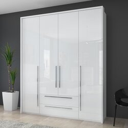 Jela PLAKAR P42A/PN - kolekcija Piano - Kristalno bela/Kristalno Bela HG Lak - 187x226x60 cm Cene