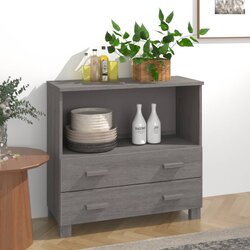 vidaXL Komoda svjetlosiva 85 x 35 x 80 cm od masivne borovine Cijene