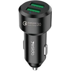 Yesido brzi punjač za automobil sa dva usb porta - qc 3.0 12v/24v Cene