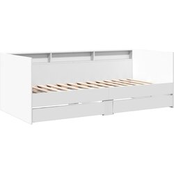vidaXL Dnevni krevet s ladicama bijeli 90 x 190 cm konstruirano drvo Cijene