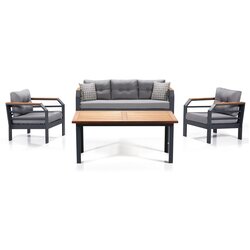  Assento 3+1+1+M - Grey, Black vrtna sedežna garnitura, (20976185) Cene