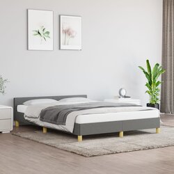 vidaXL Posteljni okvir z vzglavjem temno siv 140x190 cm blago Cene