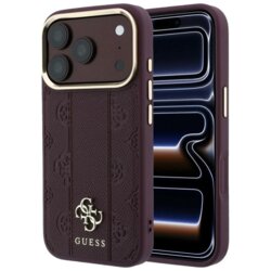 SAS CG MOBILE Maska Guess Stripe Peony 4G Logo MagSafe za iPhone 17 Pro Max / 18 Pro Max burgundy Cene