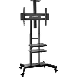 ONKRON Mobile TV Stand for 50-83” TVs with Wheels Shelves Height Adjustable Rolling TV Cart, Black TS1881-B Cene