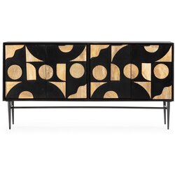 MOME Črna komoda iz masivnega manga 175x90x40 cm Navya – Cene