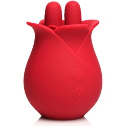 Bloomgasm The Rose Fondle 10X Massaging Rose Silicone Clit Stimulator Red Cene