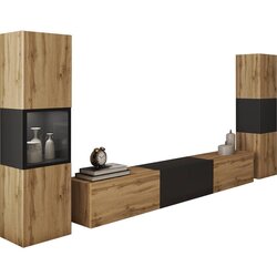 MID.YOU Dnevni Regal Berlin Iii, Barva Hrasta, Osvetlitev, 3-Delni Cene
