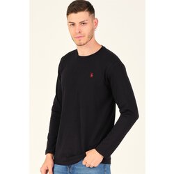 Dewberry T8588 BIKE COLLAR MEN'S SWEATSHIRT-DARK BLACK Cene