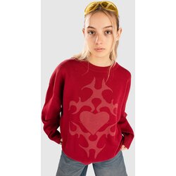 Blue Tomato Jacquard Heart Pulover red Cene