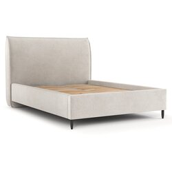 Maison de Rêve Krem tapecirani bračni krevet s prostorom za odlaganje s podnicom 160x200 cm Shell – Cene