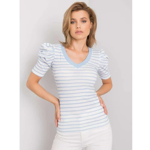 Fashionhunters Women's white-blue striped blouse