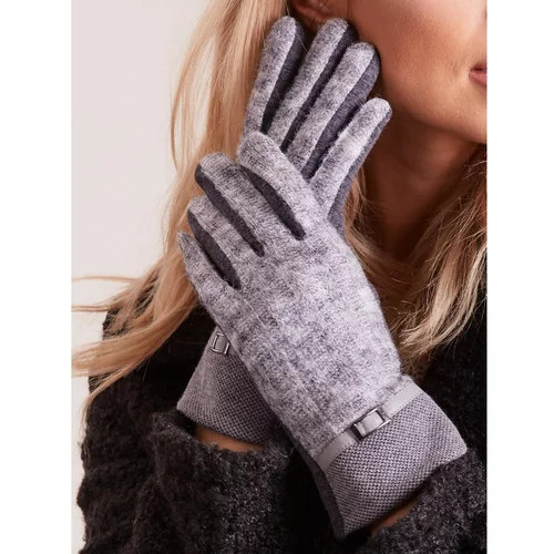 Fashion Hunters Mittens with a knitted dark gray module