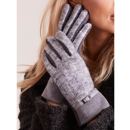 Fashion Hunters Mittens with a knitted dark gray module Slike