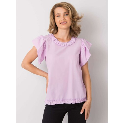 Fashion Hunters Light purple blouse with frills Slike