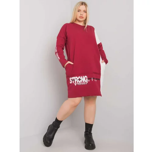 Fashion Hunters Plus size burgundy tunic with long sleeves