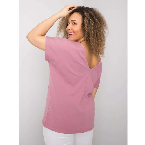 Fashion Hunters Cotton T-shirt in the color of dirty pink in a larger size