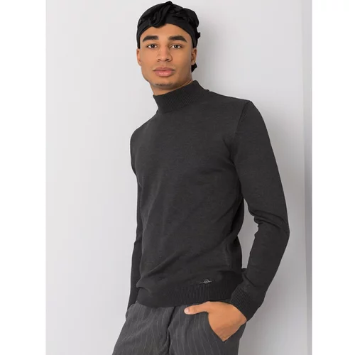 Fashionhunters Graphite men's sweater with Thiago LIWALI turtleneck