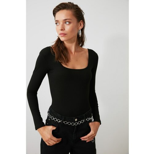 Trendyol Ženska majica za tijelo Pletene crne boje Cene