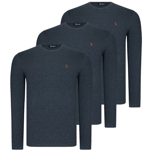 Dewberry TRIPLE SET T8588 ROUND COLLAR MEN'S SWEATSHIRT-ANTHRACITE-ANTHRACITE-ANTHRACITE Cijene