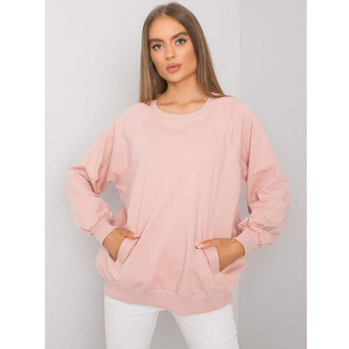 Fashion Hunters RUE PARIS Dirty pink cotton sweatshirt without a hood Slike