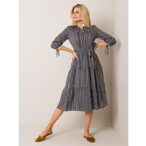 Fashion Hunters Dress with gray and black stripes