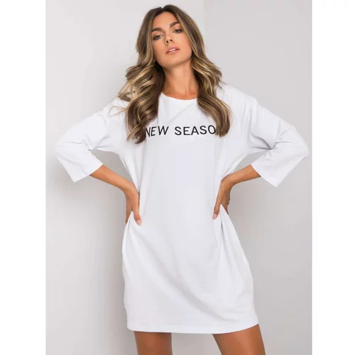Fashion Hunters White cotton dress with an inscription