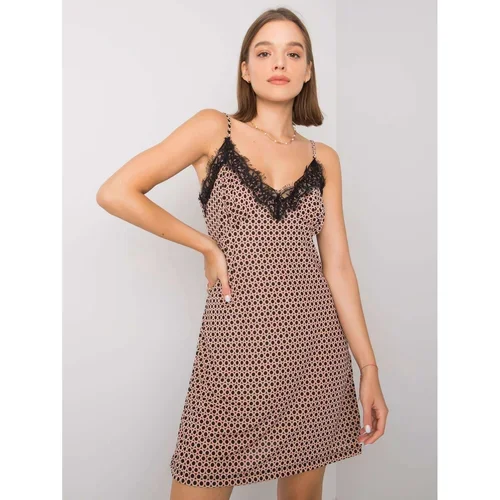 Fashion Hunters Black and beige dress with patterns from Eliessa RUE PARIS
