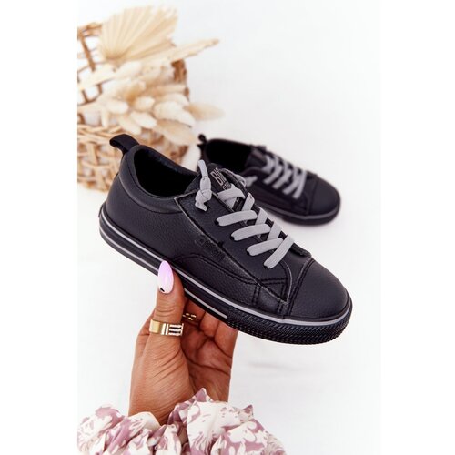 Kesi Children&amp;#039;s Leather Sneakers BIG STAR HH374038 Black Slike