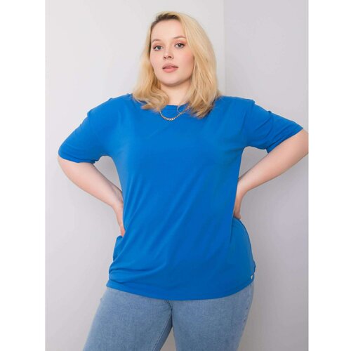 Fashion Hunters Dark blue plus size cotton t-shirt Slike