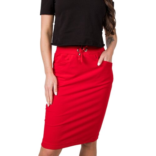 Fashion Hunters Women’s skirt Knitted crna | crvena Slike