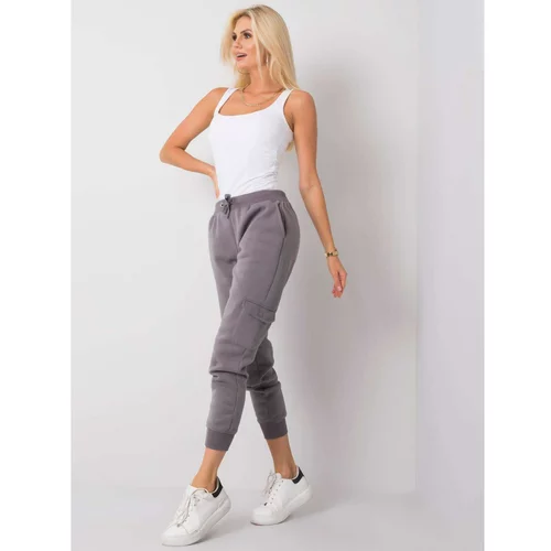 Fashion Hunters YOU WILL NOT TAKE ME Gray cotton sweatpants with drawstring