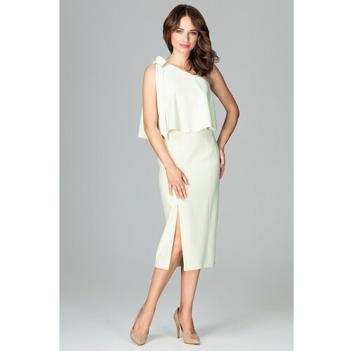 Lenitif Ženska haljina K489 bela | siva Slike