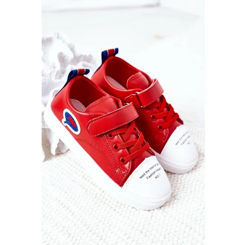 Kesi Children's Sneakers With Velcro Red Cartoon