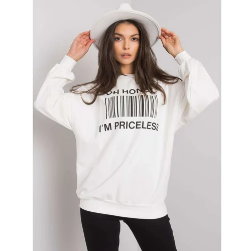 Fashion Hunters Ecru sweatshirt with print