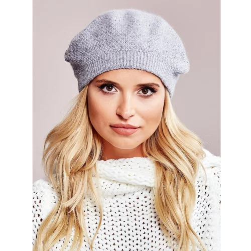 Fashionhunters Gray beret with crystals