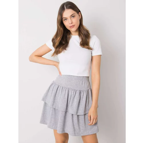 Fashionhunters Gray flared mini skirt