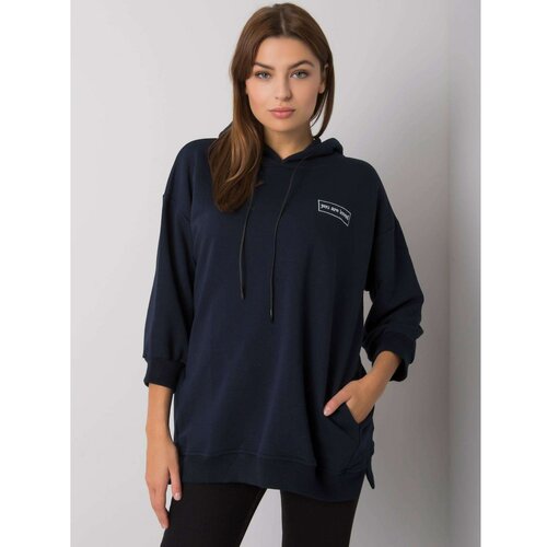 Fashion Hunters Navy blue cotton sweatshirt with pockets Slike
