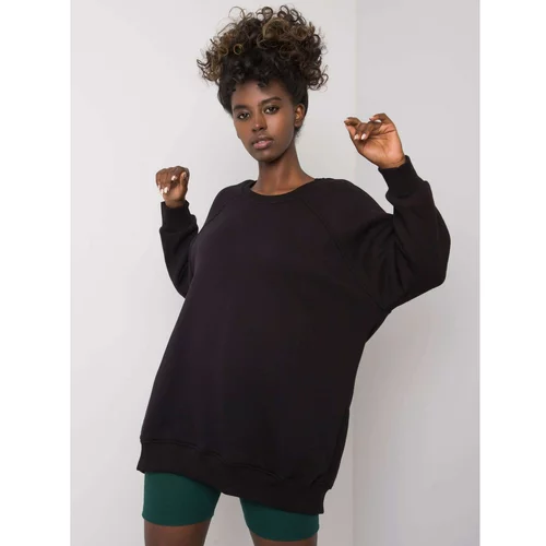 Fashion Hunters Women's black cotton sweatshirt