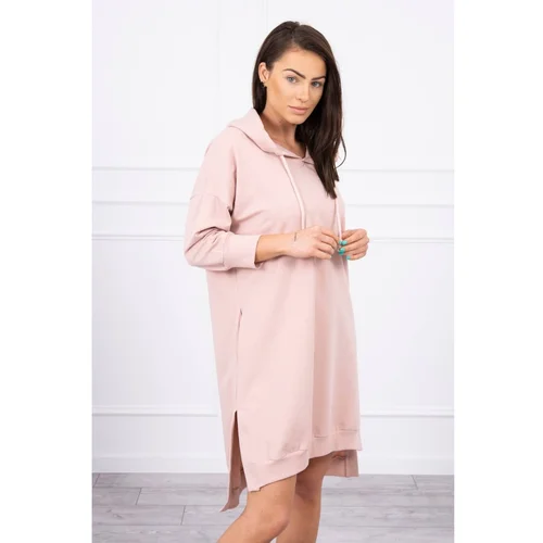 Kesi Dress with a hood and longer back dark powdered pink