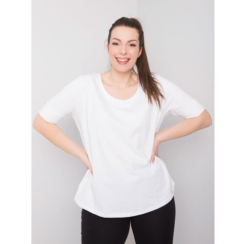 Fashion Hunters Women&amp;#039;s white cotton t-shirt in a larger size Slike