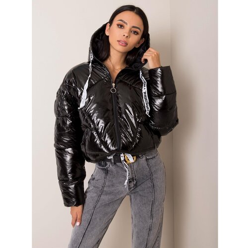 Fashion Hunters Black quilted jacket with a hood Slike
