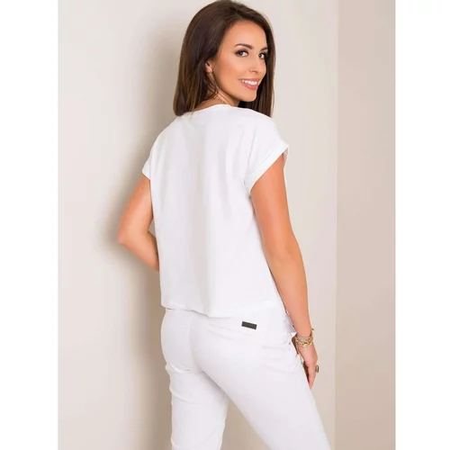 Fashion Hunters Basic white cotton t-shirt