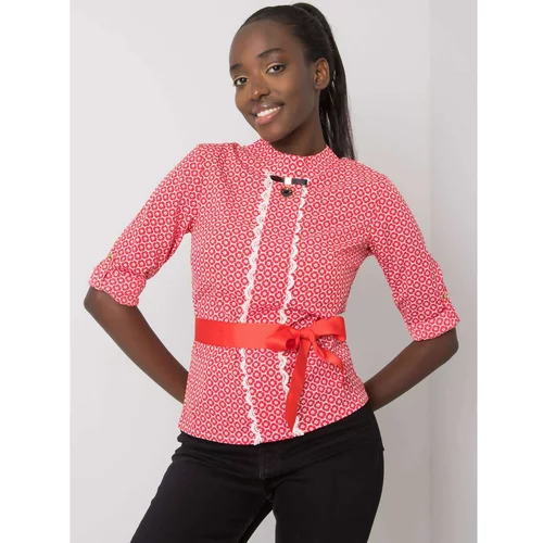 Fashion Hunters White and red Tiana patterned blouse