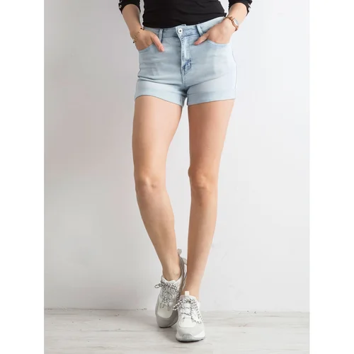 Fashion Hunters Blue denim shorts with roll-up legs