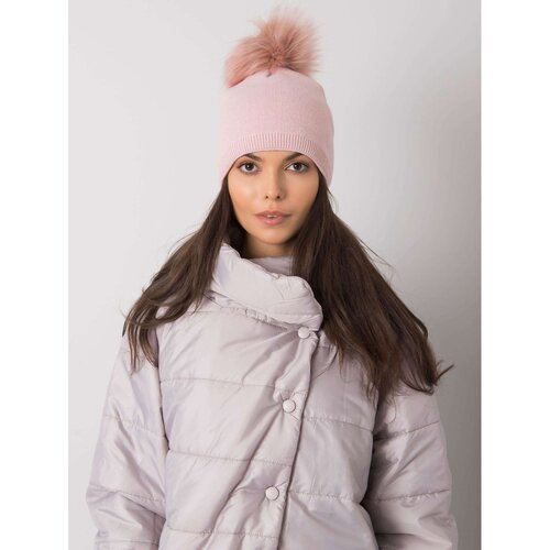 Fashion Hunters Light pink winter hat with pompoms Slike