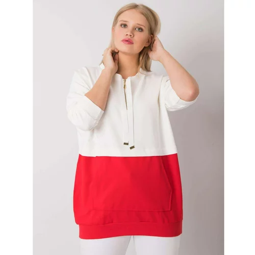 Fashion Hunters Women's tunic plus-size ekru-red